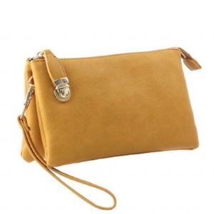 Mustard Yellow Wristlet Clutch Bag for Women - Cruelty Free